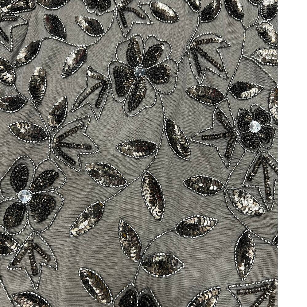 Adrianna Papell Brown Lead Beaded Sequin Floral Evening Gown Size 2 NWT $299 - Picture 10 of 15